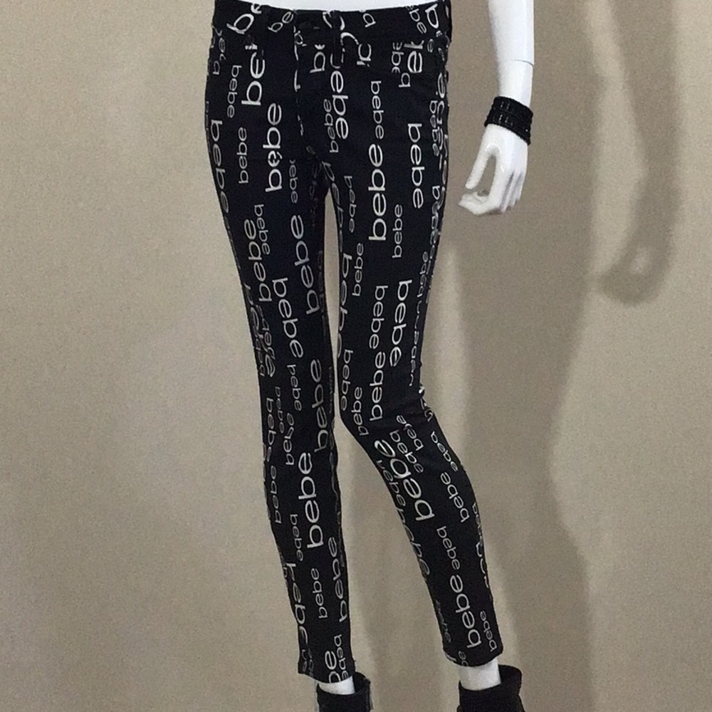 Bebe Black Original Logo Skinny Jean